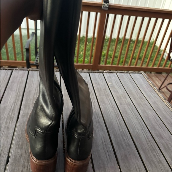 Vince Camuto Black Knee-High Leather Boots - Picture 3 of 4